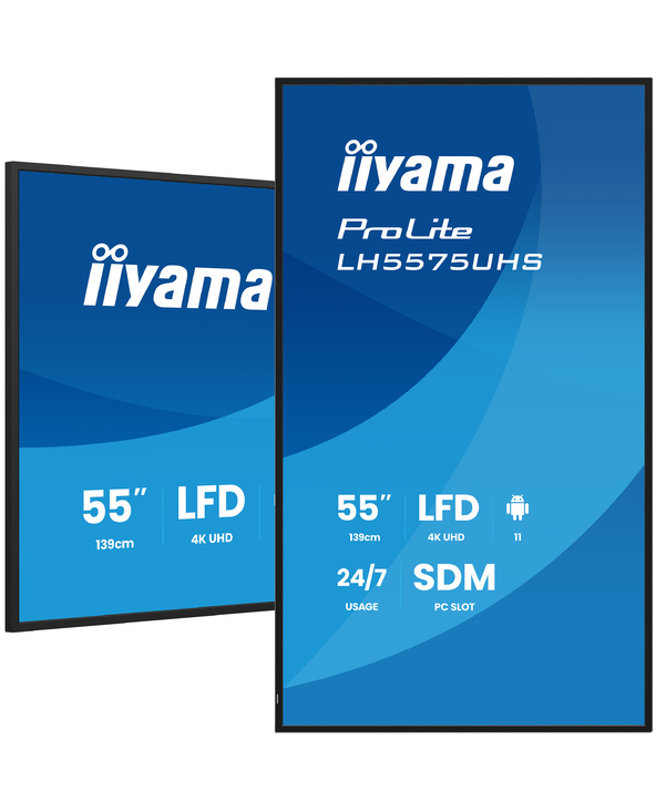 iiyama LH5575UHS-B2AG Écran d'affichage dynamique Écran plat de signalisation numérique 138,7 cm (54.6") LCD Wifi 500 cd/m² 4K U