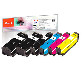 Peach 319804 cartouche d'encre 6 pièce(s) Compatible Noir, Cyan, Magenta, Photo noire, Jaune