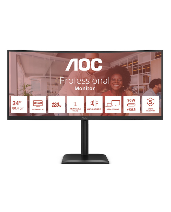 AOC E4 CU34E4CV 34" LCD UltraWide Quad HD 4 ms Noir