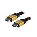 MCL CÂBLE PLAT TRESSÉ HDMI - MÂLE/MÂLE - 3M câble HDMI HDMI Type A (Standard) Noir, Or