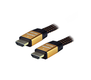 MCL CÂBLE PLAT TRESSÉ HDMI - MÂLE/MÂLE - 3M câble HDMI HDMI Type A (Standard) Noir, Or