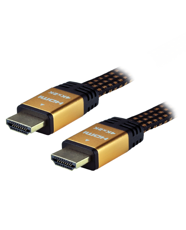MCL CÂBLE PLAT TRESSÉ HDMI - MÂLE/MÂLE - 3M câble HDMI HDMI Type A (Standard) Noir, Or