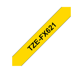 Brother TZE-FX621 ruban d'étiquette Noir sur jaune