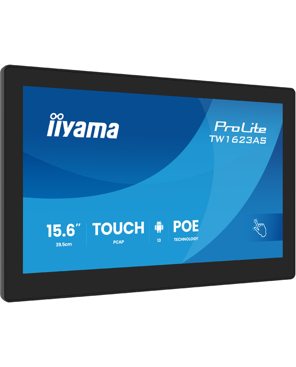 iiyama TW1623AS-B3P Écran d'affichage dynamique Écran plat interactif 39,6 cm (15.6") LED Wifi 450 cd/m² Full HD Noir Écran tact