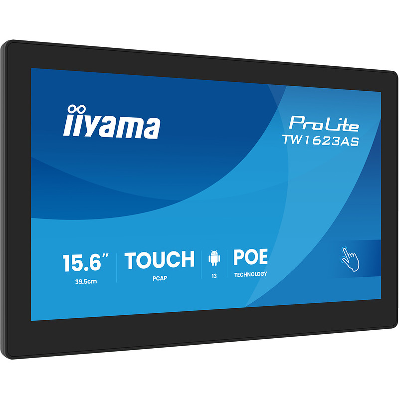 iiyama TW1623AS-B3P Écran d'affichage dynamique Écran plat interactif 39,6 cm (15.6") LED Wifi 450 cd/m² Full HD Noir Écran tact