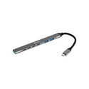 BakkerElkhuizen USB-C Hub 7-in-1 (3A+4C), 7 connexions, un design élégant, un câble flexible et qui reste froid pendant l'utilis