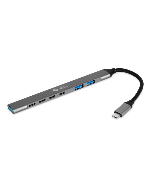 BakkerElkhuizen USB-C Hub 7-in-1 (3A+4C), 7 connexions, un design élégant, un câble flexible et qui reste froid pendant l'utilis
