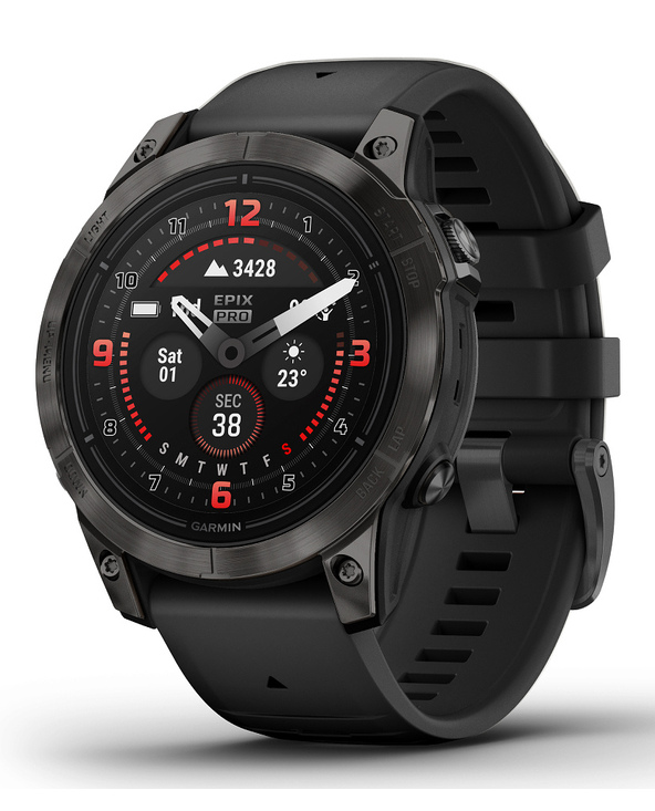 Garmin epix Pro (Gen 2) 3,3 cm (1.3") AMOLED 47 mm Numérique 416 x 416 pixels Écran tactile Noir Wifi GPS (satellite)
