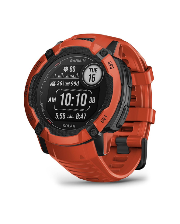 Garmin Instinct 2X Solar 2,79 cm (1.1") MIP 50 mm Numérique 176 x 176 pixels Écran tactile Rouge GPS (satellite)