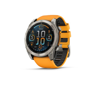Garmin Fenix 8 3,56 cm (1.4") AMOLED 51 mm Numérique 454 x 454 pixels Écran tactile Titane Wifi GPS (satellite)