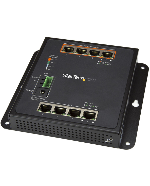 StarTech.com Switch Gigabit Ethernet géré à 8 ports (4 PoE+) - Fixation murale et accès en façade