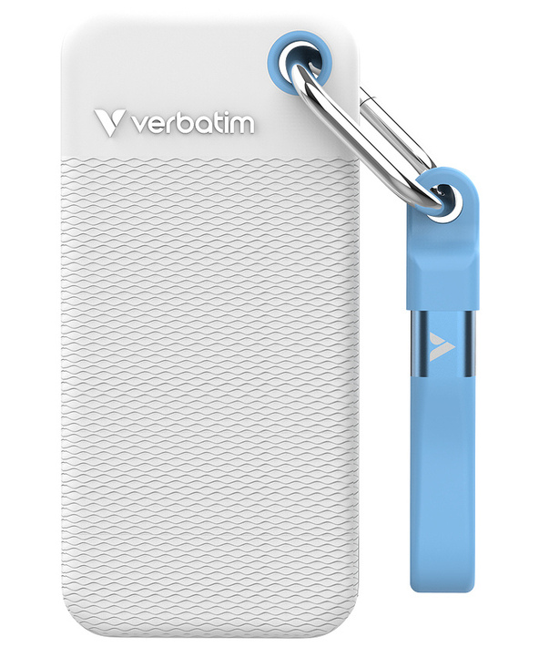 Verbatim Pocket SSD 2 To USB Type-C 3.2 Gen 2 (3.1 Gen 2) Bleu, Blanc