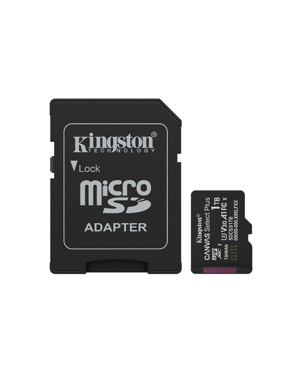 Kingston Technology 1TB microSDXC Canvas Select Plus Gen3 150MB/s A1 (Adaptateur SD inclus)