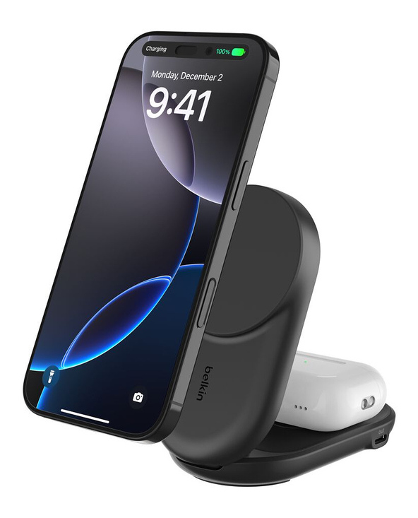 Belkin Qi2 Fitness tracker, Casques, Smartphone, Smartwatch Noir USB Recharge sans fil Charge rapide Intérieure