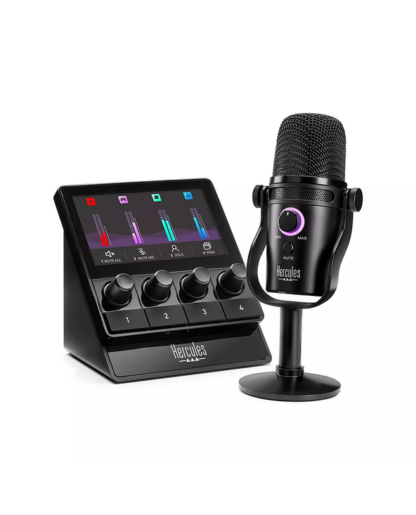Hercules Stream Starter Kit Noir Microphone pour podcast