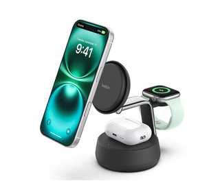 Belkin Qi2 Fitness tracker, Casques, Smartphone, Smartwatch Noir USB Recharge sans fil Charge rapide Intérieure