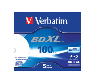 Verbatim BD-R XL 100 Go* 4x Wide Inkjet Printable Boîtier avec lot de 5