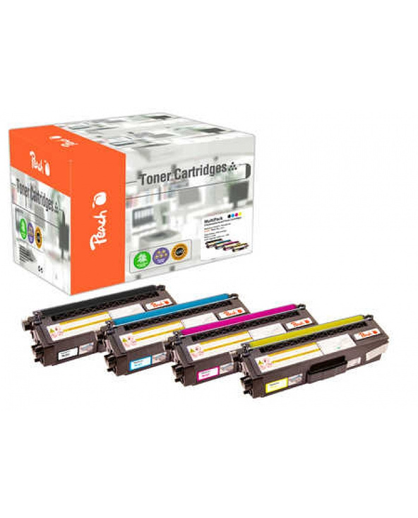 Peach 112066 Cartouche de toner 4 pièce(s) Compatible Noir, Cyan, Magenta, Jaune