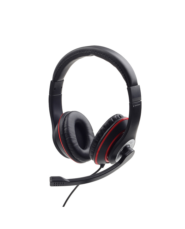 Gembird MHS-03-BKRD casque Avec fil Arceau Gaming Noir, Rouge Gembird MHS-03-BKRD casque Avec fil Arceau Gaming Noir, Rouge