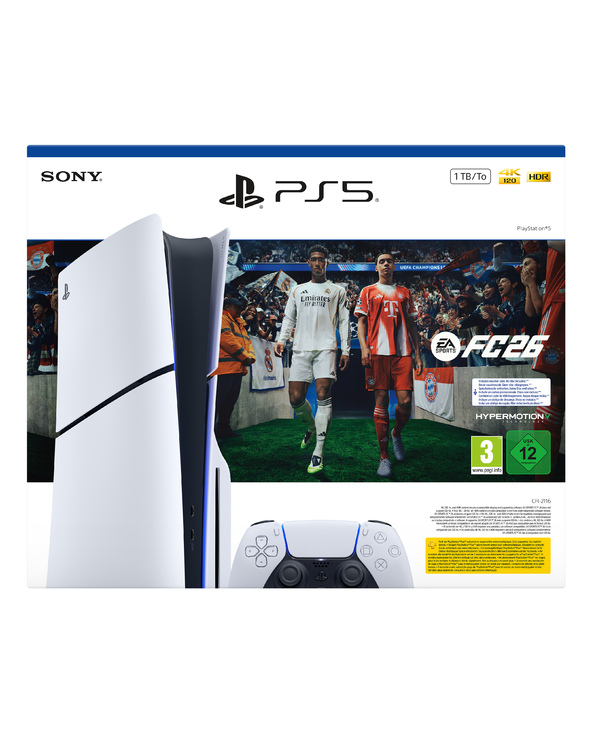 Sony PlayStation 5 + EA Sports FC 26 Bundle 1 To Wifi Noir, Blanc Sony PlayStation 5 + EA Sports FC 26 Bundle 1 To Wifi Noir, Blanc