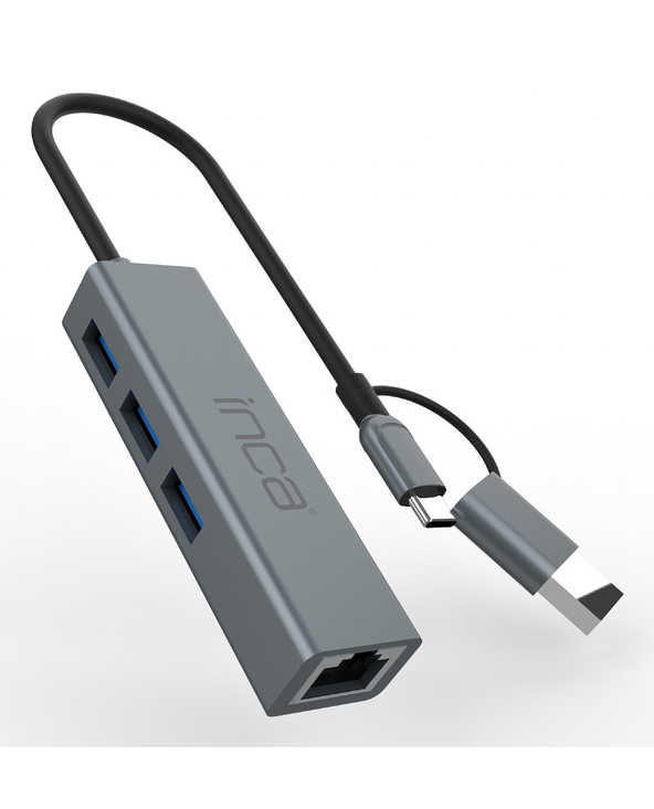 Inca IUTP-03TX hub & concentrateur USB 3.2 Gen 1 (3.1 Gen 1) Type-A + Type-C 10000 Mbit/s Gris Inca IUTP-03TX hub & concentrateur USB 3.2 Gen 1 (3.1 Gen 1) Type-A + Type-C 10000 Mbit/s Gris