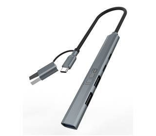 Inca IUTP-06TX hub & concentrateur USB 3.2 Gen 1 (3.1 Gen 1) Type-A + Type-C 5000 Mbit/s Gris Inca IUTP-06TX hub & concentrateur USB 3.2 Gen 1 (3.1 Gen 1) Type-A + Type-C 5000 Mbit/s Gris