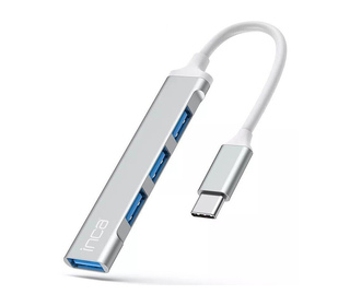 Inca IUSB-04TX hub & concentrateur USB Type-C 5000 Mbit/s Argent, Blanc Inca IUSB-04TX hub & concentrateur USB Type-C 5000 Mbit/s Argent, Blanc
