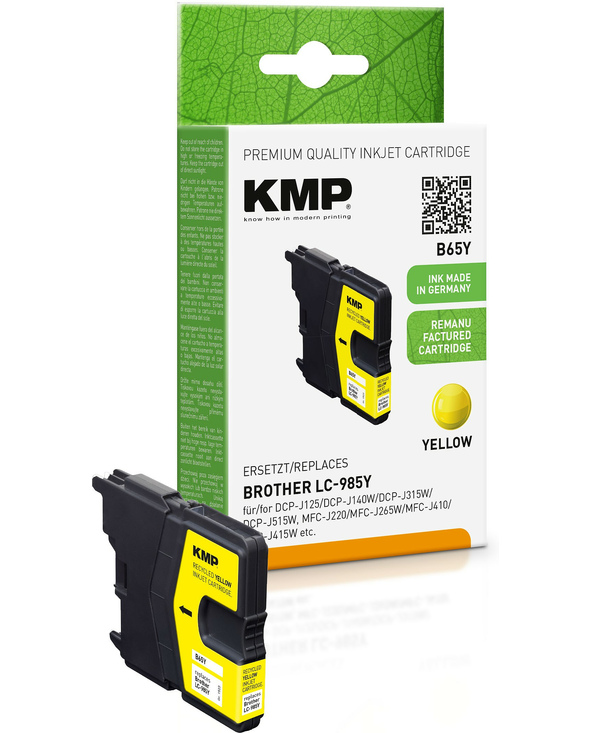 KMP B65Y cartouche d'encre 1 pièce(s) Compatible Jaune KMP B65Y cartouche d'encre 1 pièce(s) Compatible Jaune