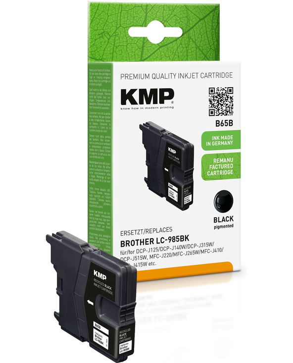 KMP B65B cartouche d'encre 1 pièce(s) Compatible Noir KMP B65B cartouche d'encre 1 pièce(s) Compatible Noir