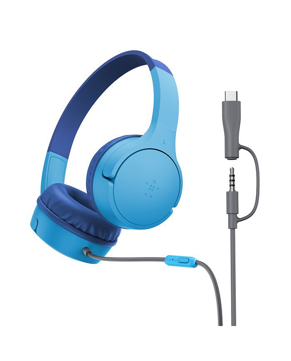 Belkin SoundForm Mini Casque Avec fil Arceau Appels/Musique USB Type-C Bleu