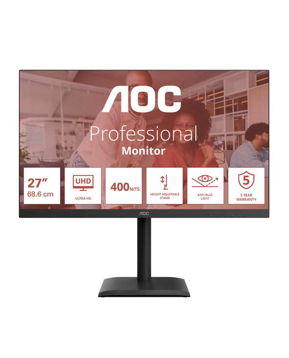 AOC E4 U27E4CV 68,6 cm (27") LED 4K Ultra HD 4 ms Noir