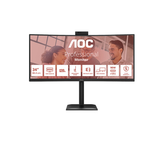 AOC E4 CU34E4CW 86,4 cm (34") LED UltraWide Quad HD 4 ms Noir