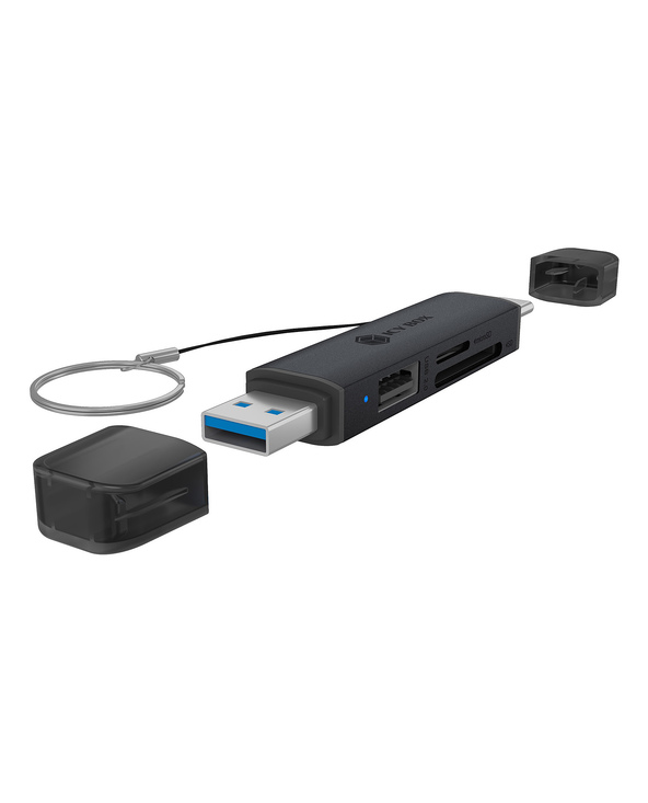 ICY BOX Lecteur de cartes 3 en 1 via l'interface USB Type-A & USB Type-C