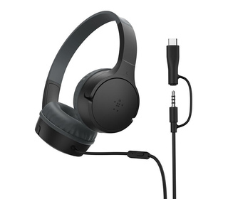 Belkin SoundForm Mini Casque Avec fil Arceau Appels/Musique USB Type-C Noir