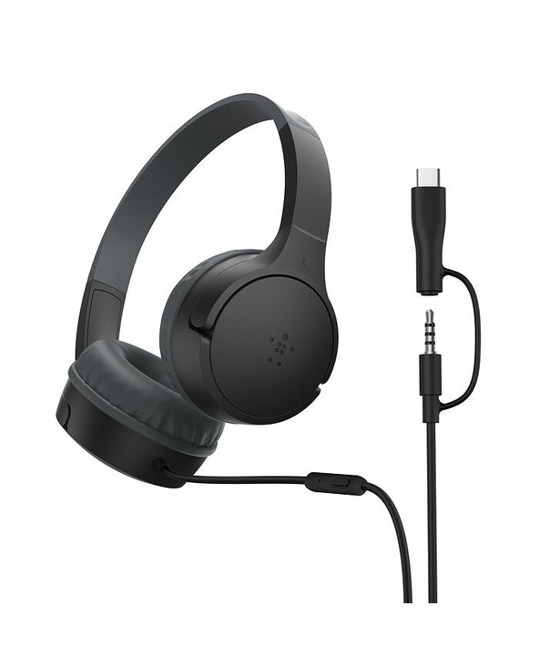 Belkin SoundForm Mini Casque Avec fil Arceau Appels/Musique USB Type-C Noir