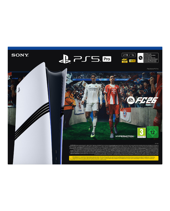Sony PlayStation 5 Pro + EA Sports FC 26 Bundle 2 To Wifi Noir, Blanc
