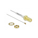 DeLOCK Câble d'antenne SMA femelle sur cloison vers I-PEX Inc., MHF 4 mâle 0.81 20 cm Longueur filetée 10 mm blanc