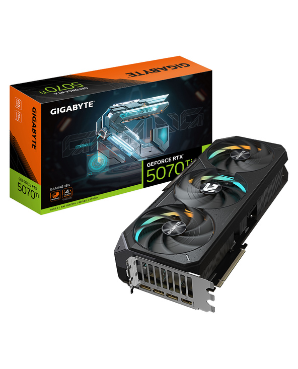 GIGABYTE GeForce RTX 5070 Ti GAMING 16G Carte graphique - 16 Go GDDR7, 256 bits, PCI-E 5.0, Fréquence du cœur 2452 MHz, 3 x DP 2