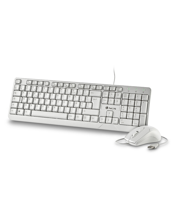 NGS COCOAKITWHITEFRENCH FR clavier Souris incluse maison/bureau USB AZERTY Français Blanc