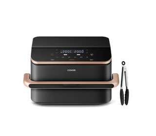 Cosori Dual Blaze Twinfry Chef Edition Double 10 L Autonome 2800 W Friteuse d’air chaud Gris foncé, Or rose