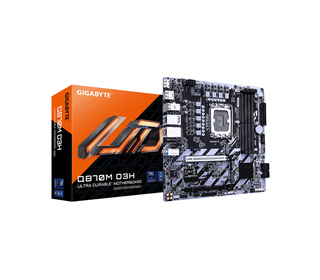 GIGABYTE Q870M D3H Carte Mère - Processeurs Intel Core Ultra (Série 2), VRM 4+1+2 phases, jusqu’à 9066MHz DDR5 (O.C), 2xPCIe 4.0
