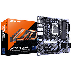 GIGABYTE Q870M D3H Carte Mère - Processeurs Intel Core Ultra (Série 2), VRM 4+1+2 phases, jusqu’à 9066MHz DDR5 (O.C), 2xPCIe 4.0