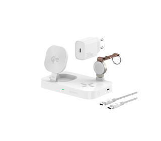 4smarts 540994 chargeur d'appareils mobiles Casques, Smartphone, Smartwatch Blanc CC, USB Recharge sans fil Charge rapide Intéri