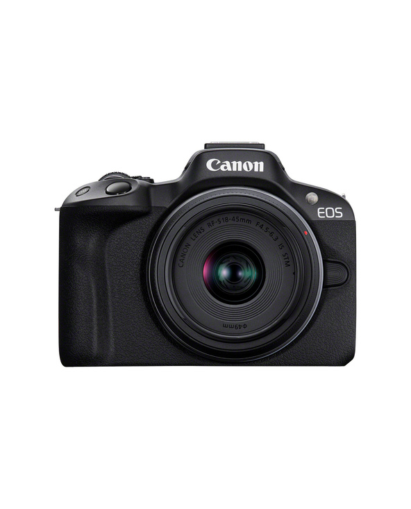Canon EOS R50, Black + RF-S 18-45mm F4.5-6.3 IS STM Kit MILC 24,2 MP CMOS 6000 x 4000 pixels Noir