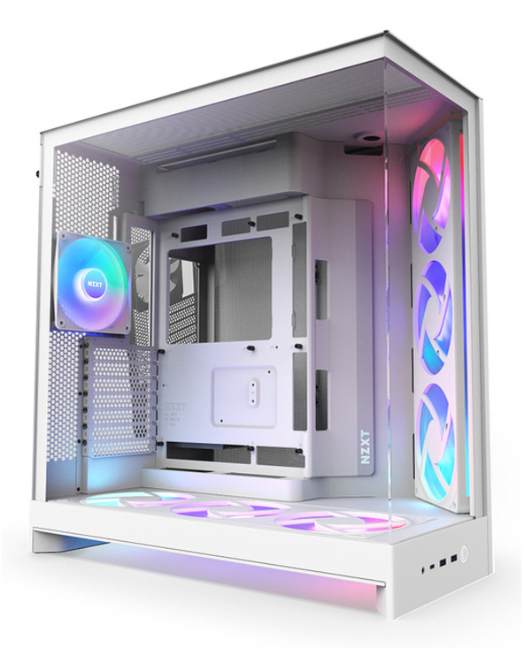 NZXT H9 Flow RGB+ Midi Tower Blanc
