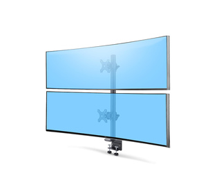 StarTech.com Support de Bureau pour 2 Moniteurs Empilés Verticalement, Double 49", Poids total 32kg, Pince en C, Support pour 2 