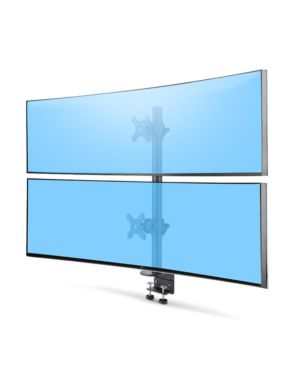 StarTech.com Support de Bureau pour 2 Moniteurs Empilés Verticalement, Double 49", Poids total 32kg, Pince en C, Support pour 2 