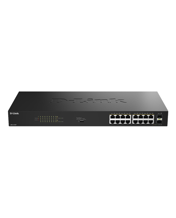 D-Link DGS-1018P Non-géré Gigabit Ethernet (10/100/1000) Connexion Ethernet, supportant l'alimentation via ce port (PoE) Noir