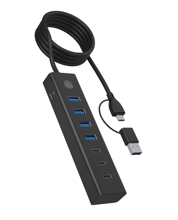 ICY BOX IB-HUB1737-C3 USB 3.2 Gen 1 (3.1 Gen 1) Type-C 5000 Mbit/s Noir