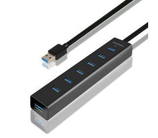 Axagon HUE-SA7BP hub & concentrateur USB 3.2 Gen 1 (3.1 Gen 1) Type-A 5000 Mbit/s Noir